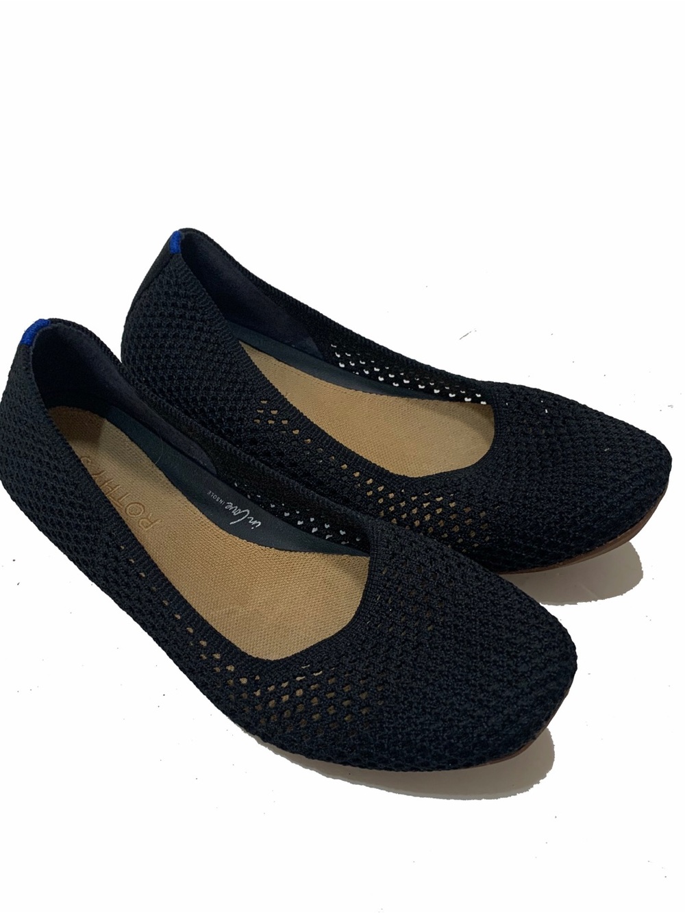 Rothy's black knit mesh ballet flats